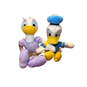 Disney Donald and Daisy Duck 10" Plush Bean Bag Set Just Play Blue Purple